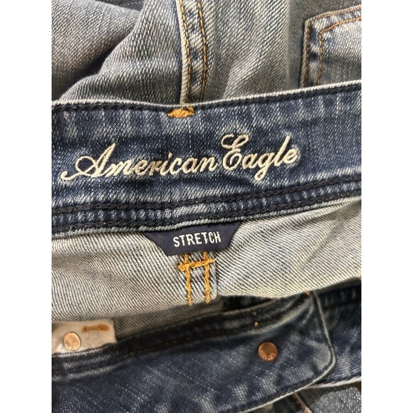 American Eagle Jeans Y2K Original Boot Low Rise Denim Jeans Distress Size 10 - Picture 4 of 10